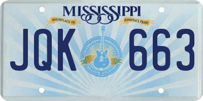 MS license plate JQK663