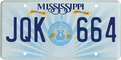 MS license plate JQK664