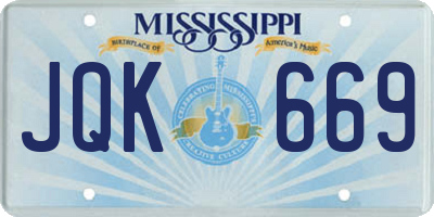 MS license plate JQK669