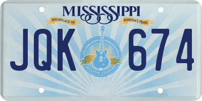MS license plate JQK674