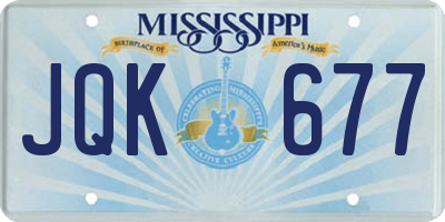 MS license plate JQK677