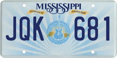 MS license plate JQK681