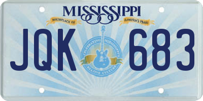 MS license plate JQK683