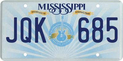 MS license plate JQK685