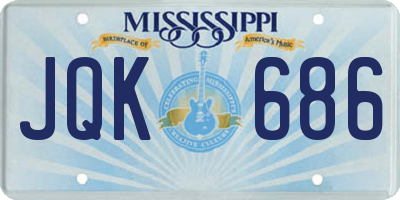 MS license plate JQK686