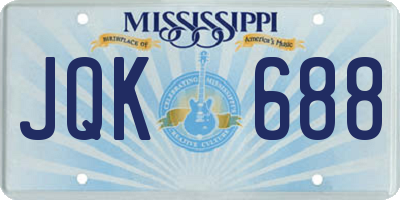 MS license plate JQK688