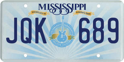 MS license plate JQK689
