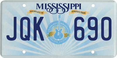 MS license plate JQK690
