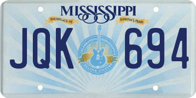 MS license plate JQK694