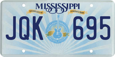 MS license plate JQK695