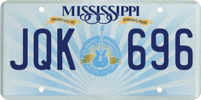 MS license plate JQK696