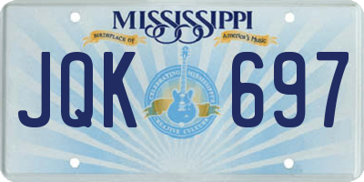 MS license plate JQK697
