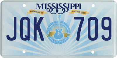 MS license plate JQK709