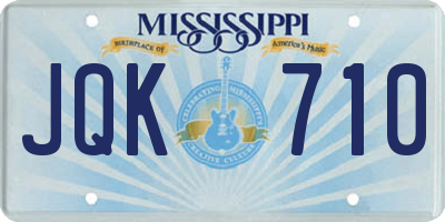 MS license plate JQK710