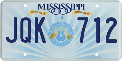 MS license plate JQK712