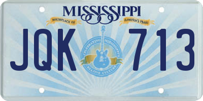 MS license plate JQK713