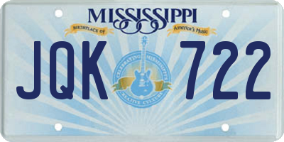 MS license plate JQK722