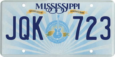 MS license plate JQK723