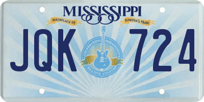 MS license plate JQK724