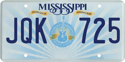 MS license plate JQK725
