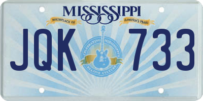 MS license plate JQK733