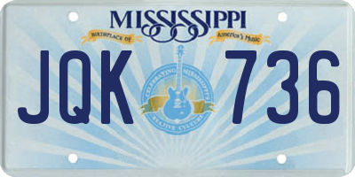 MS license plate JQK736