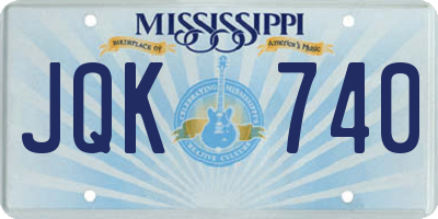MS license plate JQK740