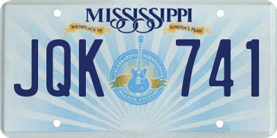 MS license plate JQK741