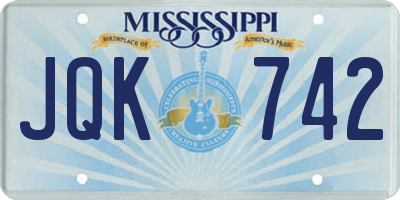 MS license plate JQK742