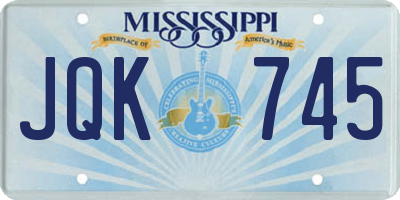 MS license plate JQK745
