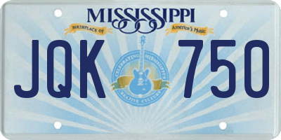 MS license plate JQK750