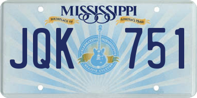 MS license plate JQK751