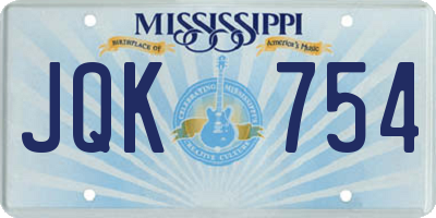 MS license plate JQK754