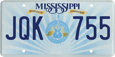 MS license plate JQK755
