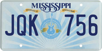 MS license plate JQK756