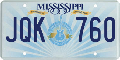 MS license plate JQK760