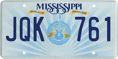 MS license plate JQK761