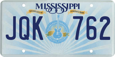 MS license plate JQK762