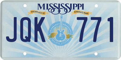 MS license plate JQK771