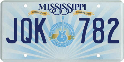 MS license plate JQK782