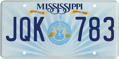 MS license plate JQK783
