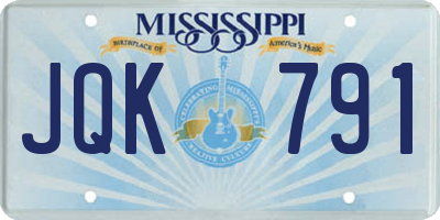 MS license plate JQK791