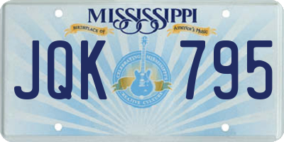 MS license plate JQK795