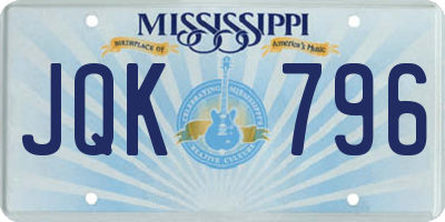 MS license plate JQK796