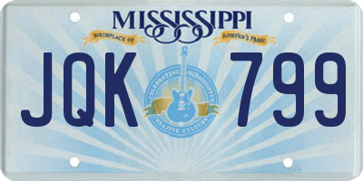 MS license plate JQK799