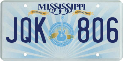 MS license plate JQK806