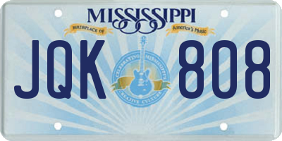 MS license plate JQK808