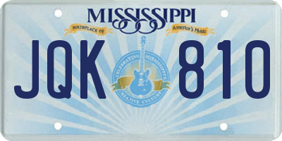 MS license plate JQK810