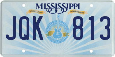 MS license plate JQK813