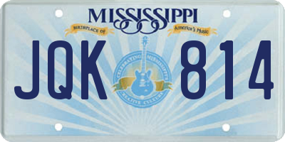 MS license plate JQK814